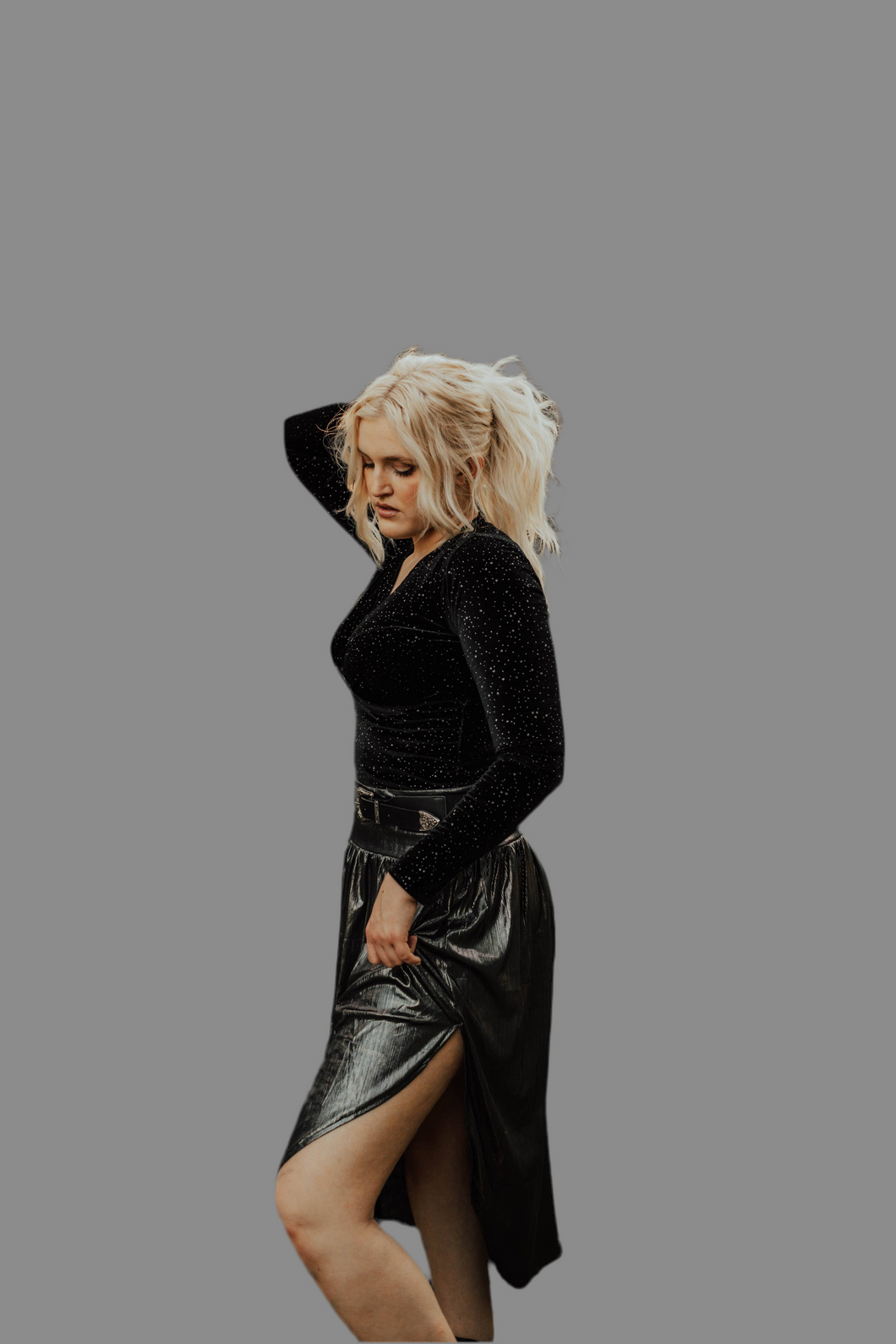 CHARGED UP GUNMETAL Skirt