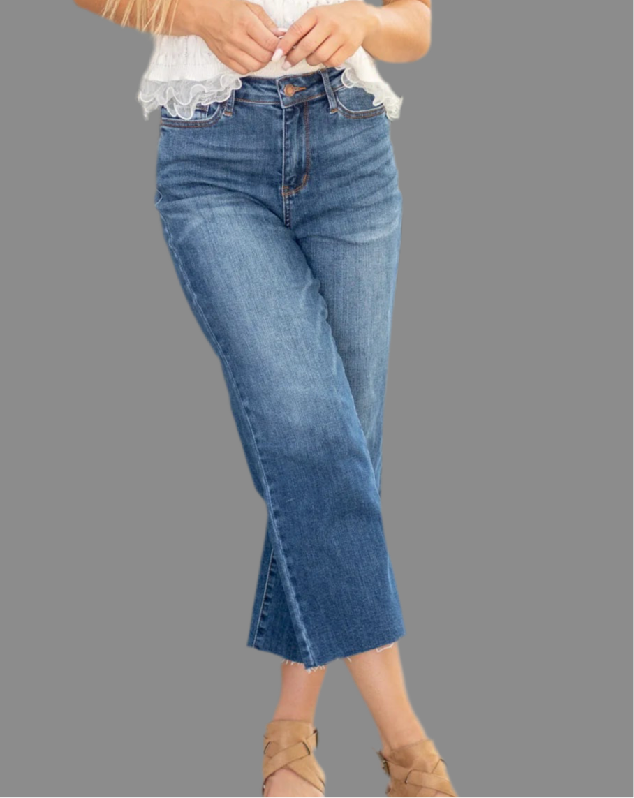 High Rise Embroidered Wide Leg Regular & Plus Sizes