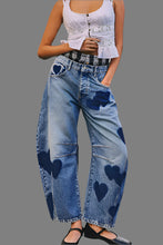 Load image into Gallery viewer, Heart Pattern Straight Jeans
