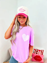 Load image into Gallery viewer, Heart Pocket Neon Violet Graphic Tee **Pre Order**
