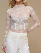 Load image into Gallery viewer, Lux Layering Floral Lace See Through Mesh Top Blouse
