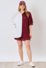 Load image into Gallery viewer, Color Block Sequins Poncho
