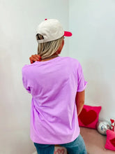 Load image into Gallery viewer, Heart Pocket Neon Violet Graphic Tee **Pre Order**
