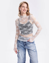 Load image into Gallery viewer, Lux Layering Floral Lace See Through Mesh Top Blouse
