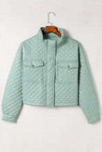 Load image into Gallery viewer, Quilted Pocketed Zip-up Cropped Jacket
