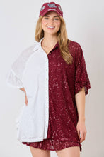 Load image into Gallery viewer, Color Block Sequins Poncho
