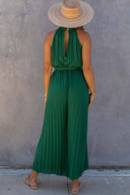 Load image into Gallery viewer, Halter Neck Pleated Wide Leg Jumpsuit with Belt
