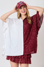 Load image into Gallery viewer, Color Block Sequins Poncho
