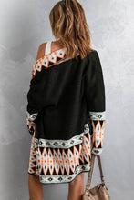 Load image into Gallery viewer, Aztec Print Open Front Knitted Cardigan
