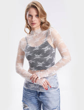 Load image into Gallery viewer, Lux Layering Floral Lace See Through Mesh Top Blouse
