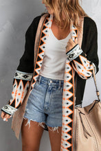 Load image into Gallery viewer, Aztec Print Open Front Knitted Cardigan
