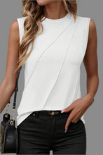 Load image into Gallery viewer, Crew Neck Pleated Tank Top
