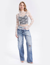 Load image into Gallery viewer, Lux Layering Floral Lace See Through Mesh Top Blouse
