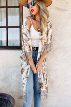 Load image into Gallery viewer, Multi Floral Border Printed Maxi Kimono Cardigan Cover Up
