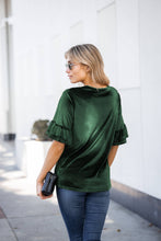 Load image into Gallery viewer, Velvet Relaxed Ruffle Sleeve
