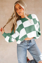 Load image into Gallery viewer, Checkered Bishop SleeveSweater PRE ORDER***
