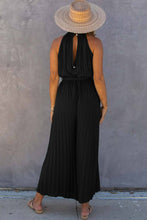 Load image into Gallery viewer, Halter Neck Pleated Wide Leg Jumpsuit with Belt
