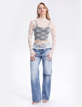 Load image into Gallery viewer, Lux Layering Floral Lace See Through Mesh Top Blouse
