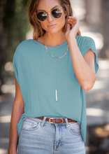 Load image into Gallery viewer, Super Soft Casual Ruched Shoulder Tee
