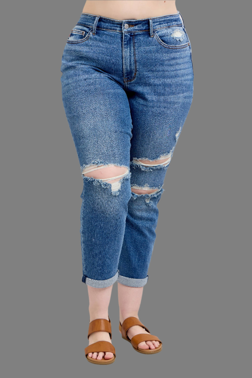 Vintage Wash Boyfriend Fit W/ Destroy