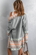 Load image into Gallery viewer, Aztec Print Open Front Knitted Cardigan
