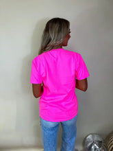 Load image into Gallery viewer, Neon Pink Heart Puff Graphic Tee **Pre Order**
