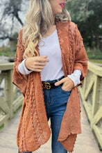 Load image into Gallery viewer, Camel 3D Textured Open Front Soft Kimono Cardigan
