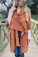 Load image into Gallery viewer, Camel 3D Textured Open Front Soft Kimono Cardigan
