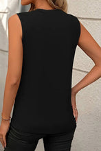 Load image into Gallery viewer, Crew Neck Pleated Tank Top
