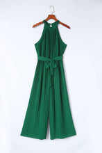 Load image into Gallery viewer, Halter Neck Pleated Wide Leg Jumpsuit with Belt
