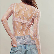 Load image into Gallery viewer, Lux Layering Floral Lace See Through Mesh Top Blouse
